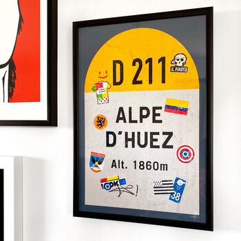 Personalised Cycling Road Sign, Alpe D’huez Art Poster, 3 of 9