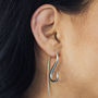 Sterling Silver Spiral Drop Earrings, thumbnail 3 of 9