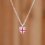 British Union Jack Petite Heart Shaped Necklace, thumbnail 1 of 4