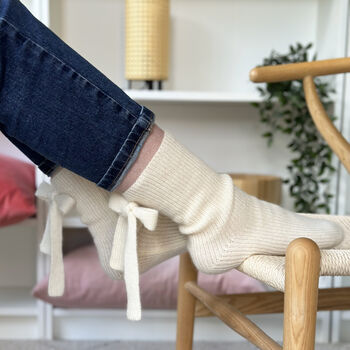 100% Cashmere Bow Back Socks, 3 of 9