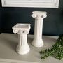 Column Ionic Ceramic Candle Holder White, thumbnail 2 of 5