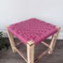 Upcycled 70's Woven Stools With Felted Merino Wool, thumbnail 7 of 12