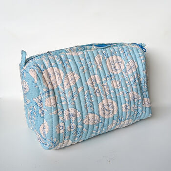 Quilted Block Print Toiletry Bag, Handmade In India, 3 of 4