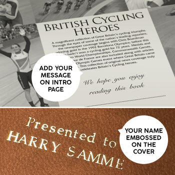 Cycling Personalised UK Sports Gift Newspaper Book, 11 of 12