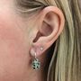 The Square Dalmatian Jasper Silver Gemstone Earrings, thumbnail 2 of 5