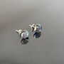 Rainbow Abstract Fused Glass Sterling Silver Stud Earrings, thumbnail 7 of 10