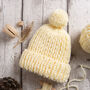 Kids Pom Pom Beanie Hat Knitting Kit, thumbnail 1 of 7