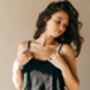 Black Linen Pyjamas | Cami And Shorts Set, thumbnail 8 of 12