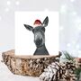 Sirus The Donkey Red Hat Christmas Card, thumbnail 2 of 7