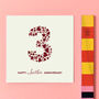 Love Hearts Leather 3rd Anniversary Card, thumbnail 2 of 3