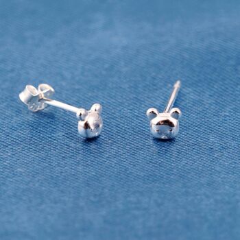 Tiny Bear Sterling Silver Stud Earrings, 3 of 7