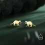 Sterling Silver Very Cute Racoon Stud Earrings, thumbnail 3 of 12
