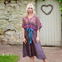 Jacinda Pure Silk Vintage Print Dress, thumbnail 3 of 12