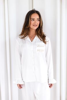 Bridal Embroidered Flower Girl/ Bridesmaid Satin Kid's Pyjamas, 6 of 8