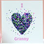I Love Granny Butterfly Heart Birthday Card, thumbnail 1 of 9