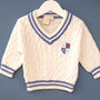 Clubhouse Personalised Baby And Children’s Cricket Jumper, thumbnail 5 of 12