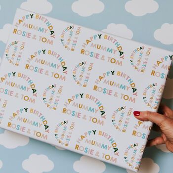 Personalised Rainbow Type Happy Birthday Wrapping Paper, 4 of 4