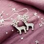 Antique Effect Christmas Reindeer Earrings, thumbnail 1 of 5