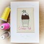 Two Embroidered Crimbo Pud Christmas Cards, thumbnail 2 of 4
