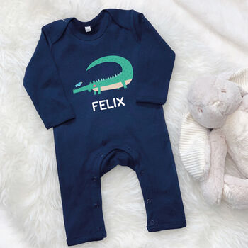 Crocodile Rompersuit Personalised With Name, 2 of 4