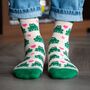 Women's Bamboo Socks Cream Frog Love Hearts, thumbnail 1 of 5