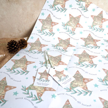 Vintage Star Ireland Christmas Wrapping Paper Pack, 4 of 6