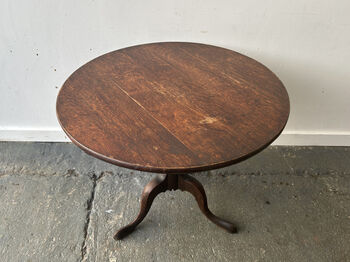 Antique Oak Tilt Top Tripod Side Table, 5 of 9