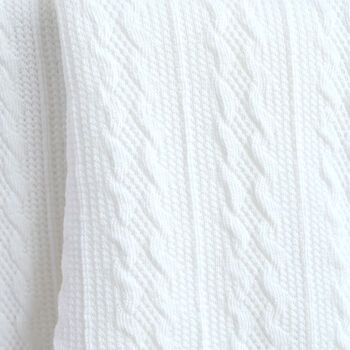 Personalised White Knitted Double Sided Blanket, 5 of 8