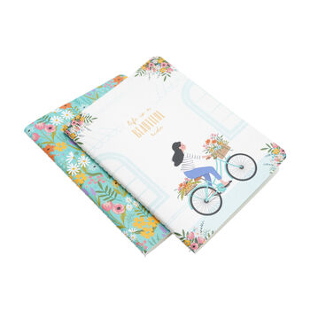 Set Of Two Bicycle And Floral A6 Lined Paper Notebooks, 6 of 6