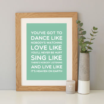 'Dance Like' Inspirational Quote Print, 10 of 12