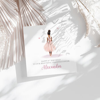 Ballerina Birthday Card Various Skin And Hair Tones, 5 of 5