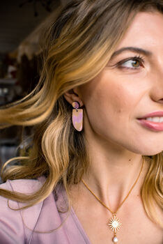 'Kelly' Pink And Orange Sustainable Earrings, 5 of 9