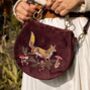 Fable Fox And Mushroom Embroidered Saddle Bag, thumbnail 1 of 7