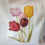 Tulip Illustration Print Cotton Tote Bag, thumbnail 4 of 10