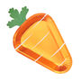 Orange Foiled Carrot Shaped Easter Paper Plates, thumbnail 2 of 3