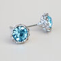 Blue Or White Crystal Stud Earrings, thumbnail 3 of 3