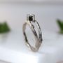 Diamond Solitaire 18ct White Gold Twig Engagement Ring, thumbnail 4 of 8