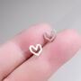 Silver Heart Stud Earrings, thumbnail 1 of 8