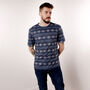 Unisex Christmas T Shirt Xmas Blue Fair Isle, thumbnail 2 of 2