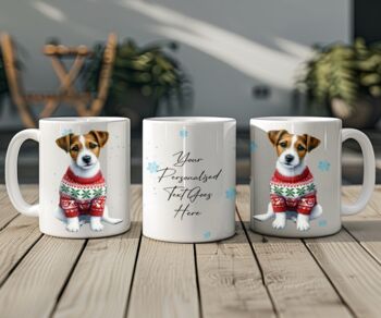Personalised Jack Russell In Christmas Jumper Mug, 2 of 2