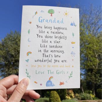 Personalised Dad Grandad Verse Card, 4 of 8