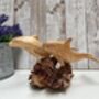 Hand Carved Wooden Dolphin Pair Sculpture Ornament, thumbnail 6 of 12