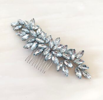 Enya Pale Blue Crystal Hair Comb, 2 of 5