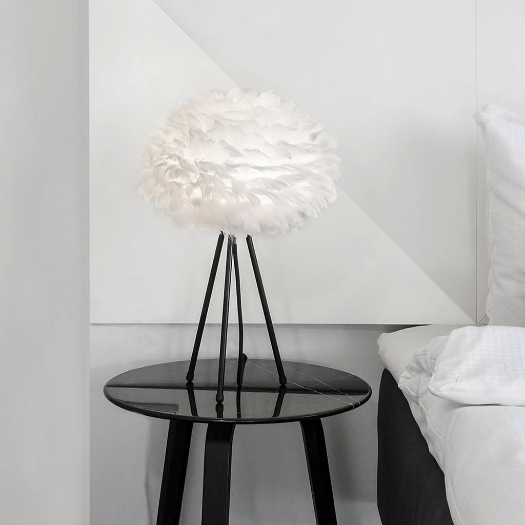 White Feather Lampshade By Primrose, White Table Lamp Shade