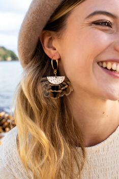 'Kate' Feather And Wood Earrings, 8 of 12