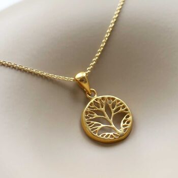 Gold Plated Sterling Silver Tree Necklace, 4 of 6