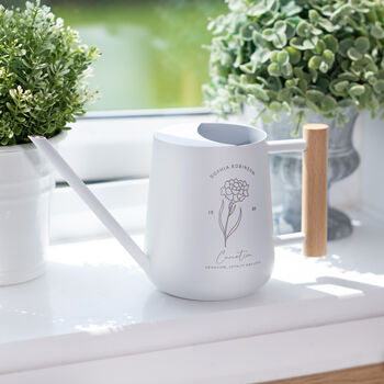Personalised Birth Flower Home Indoor Watering Can, 3 of 5