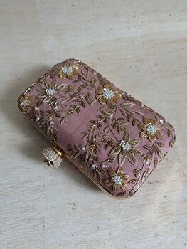 Pink Rectangular Floral Clutch Bag, 8 of 11