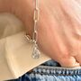 Carved Herkimer Diamond Paperclip Chain Bracelet, thumbnail 6 of 8