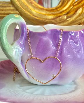 9ct Gold 'Fil D'amour' Heart With Gemstone, Small Model, 5 of 12